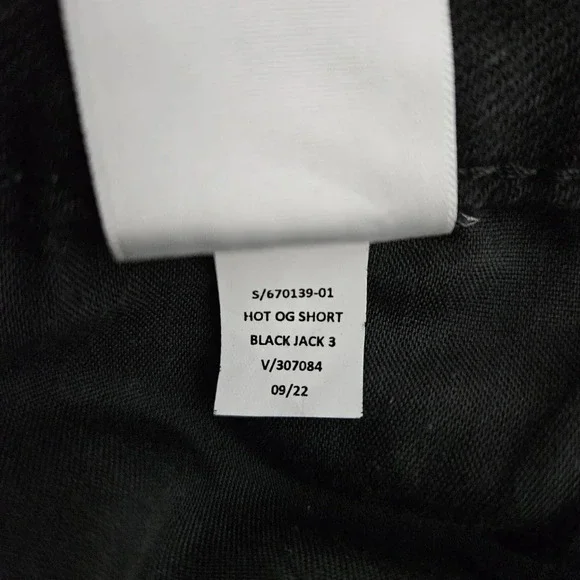 Old Navy OG Straight Denim Shorts Black Jack High Rise Rolled Cuffed - Picture 6 of 6